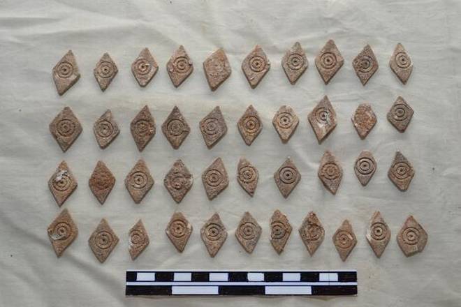 Pieces of bone ornaments unearthed at Narmetta village on the outskirts of Hyderabad