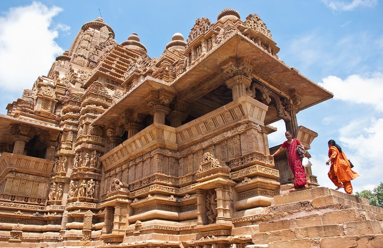 Entrance to the Mandapa, Lakshmana Temple, Khajuraho, Chhatarpur District, Madhya Pradesh, India