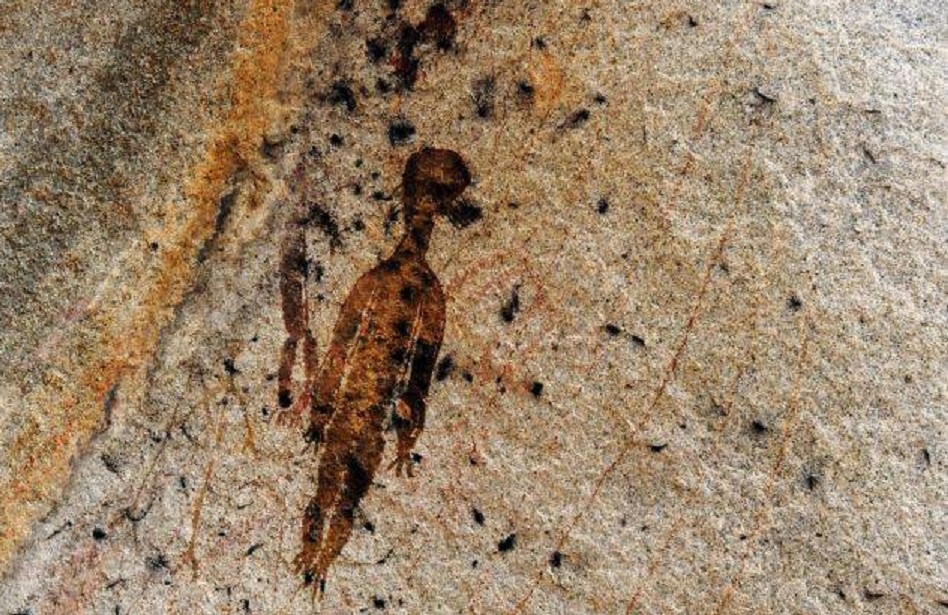 Cave painting depicting aliens