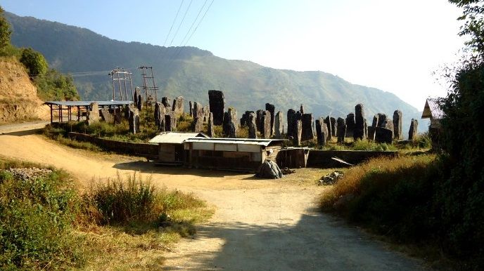 Stone erection of willong village in Manipur India.