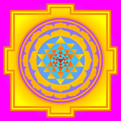 Ancient Hindu Sri Yantra. 