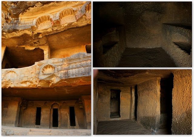 Rock cut Buddhist temple, Bhaja caves in India