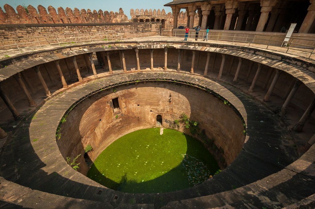 Round Step well of eighty pillars at Gwalior Fort, Madhya pradesh