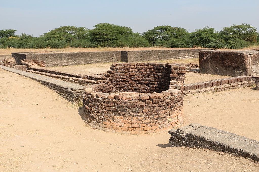 An ancient well, and the city drainage canals at Lothal