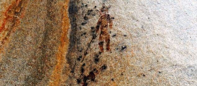 Cave painting depcting Aliens in Chhatisgarh, India