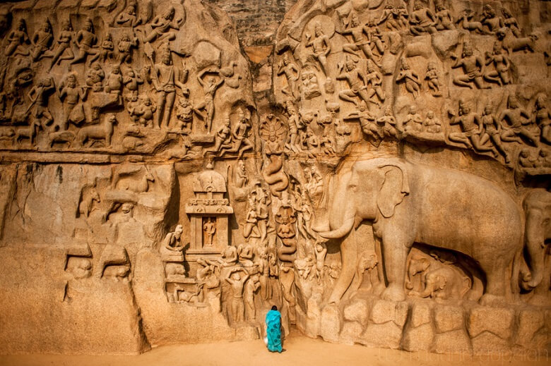 Descent of the Ganges or Arjuna’s Penance, 7th-8th century, Mahabalipuram, Tamil Nadu, India