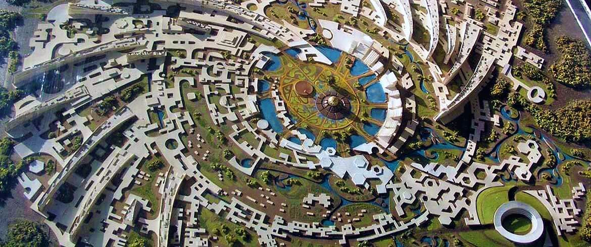 The city plan for Auroville, India from 1965