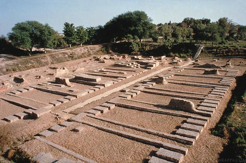 View of Granary and Great Hall on Mound F in Harappa
